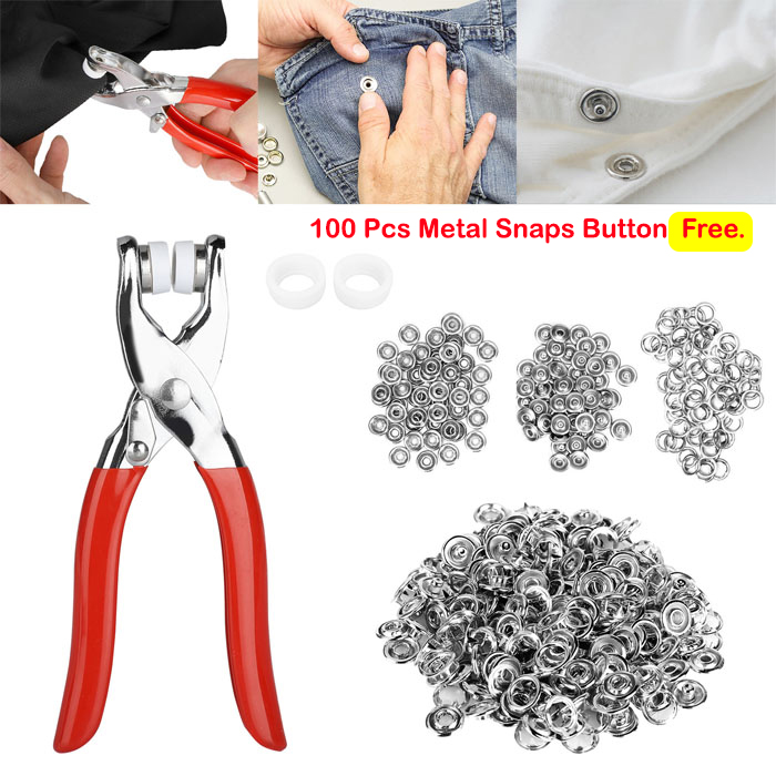 Sewing Snap Buttons Sets Press Tool Kit (100 pcs )