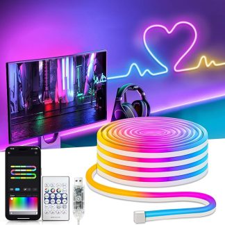 5 Meter/16 feet RGB Neon Light with App & Remote Control Magic RGB Neon Strip Light(havy duty)