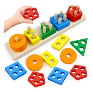 5 Column Shape Sorter and Stacking Puzzle